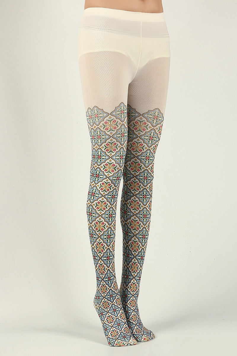 Victorian Retro Patterned Tights with high elasticity and compression,shaping fit and ideal for weddings, parties, ethnic outfits, and street fashion