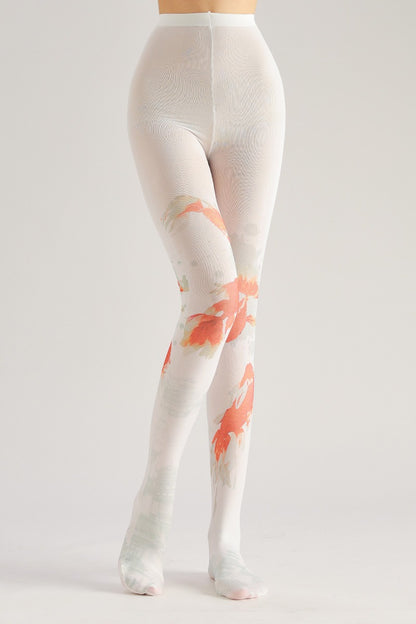Chinese Vintage Style Koi Fish Tights