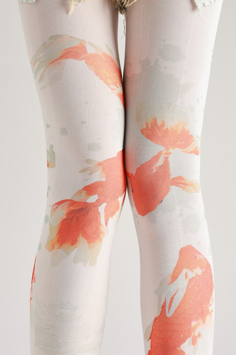 Chinese Vintage Style Koi Fish Tights