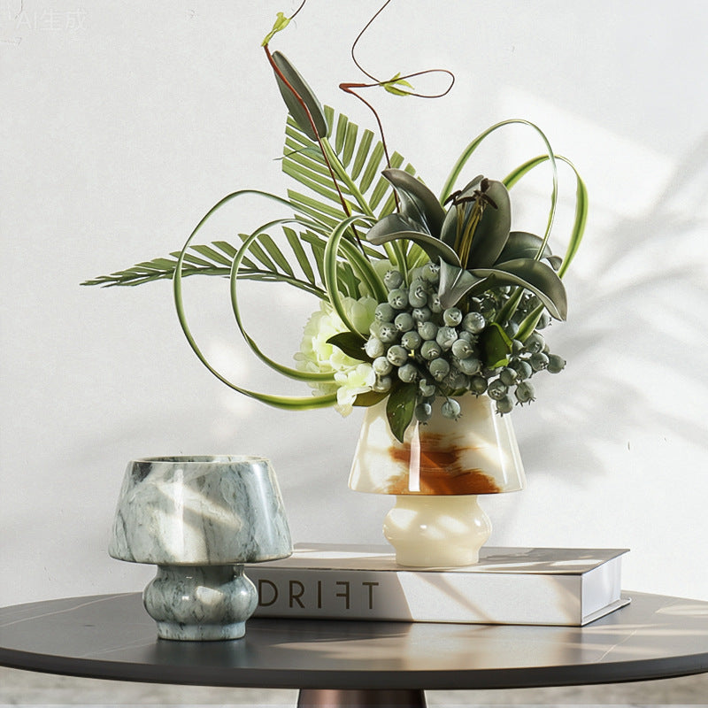 Wabi-Sabi Bud Marble Vase-Grainvity