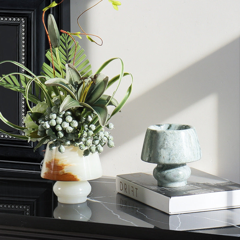 Wabi-Sabi Bud Marble Vase-Grainvity