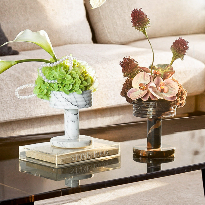 Wabi-Sabi Style Marble Vase-Grainvity