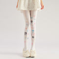 White Bow Tights with high elasticity and shaping fit, suitable for events, cosplay, street style, and gifting girls at Christmas