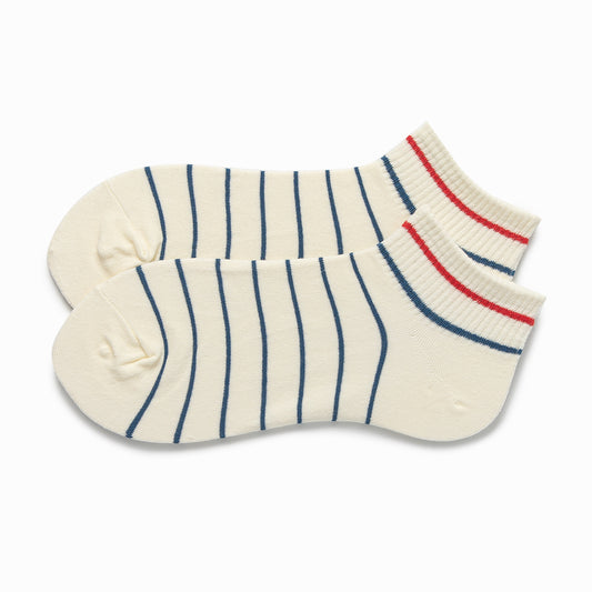 white striped women ankle socks   for outdoor 