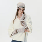 women Hat and Sleeve Two-piece Set Winter