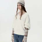 women Hat and Sleeve Two-piece Set Winter