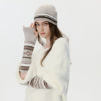 women Hat and Sleeve Two-piece Set Winter