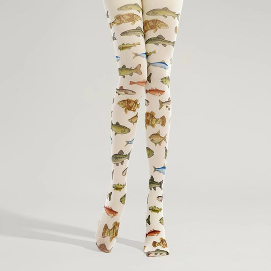 Fish Funky Women Tights with high elasticity, perfect for parties, cosplay, events, and street fashion