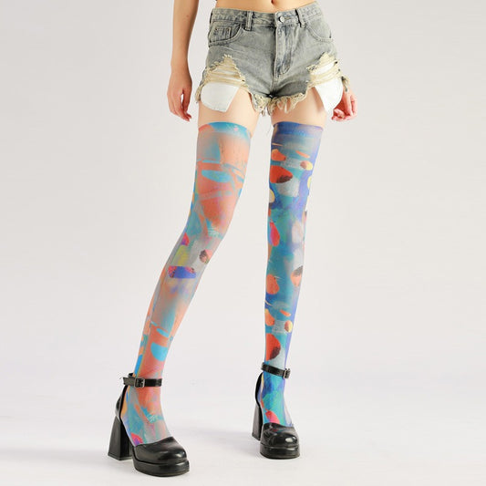 Color Knee High Tights Women's Fancy Dress Costume Accessories, Perfect for Parties, Office, Street Fashion, and Daily Wear