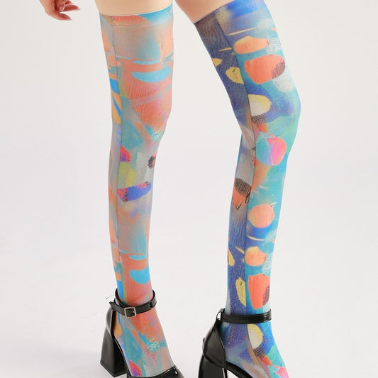 Color Knee High Tights Women's Fancy Dress Costume Accessories, Perfect for Parties, Office, Street Fashion, and Daily Wear