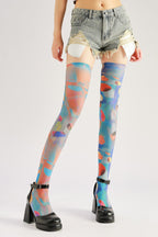 Color Knee High Tights Women's Fancy Dress Costume Accessories, Perfect for Parties, Office, Street Fashion, and Daily Wear