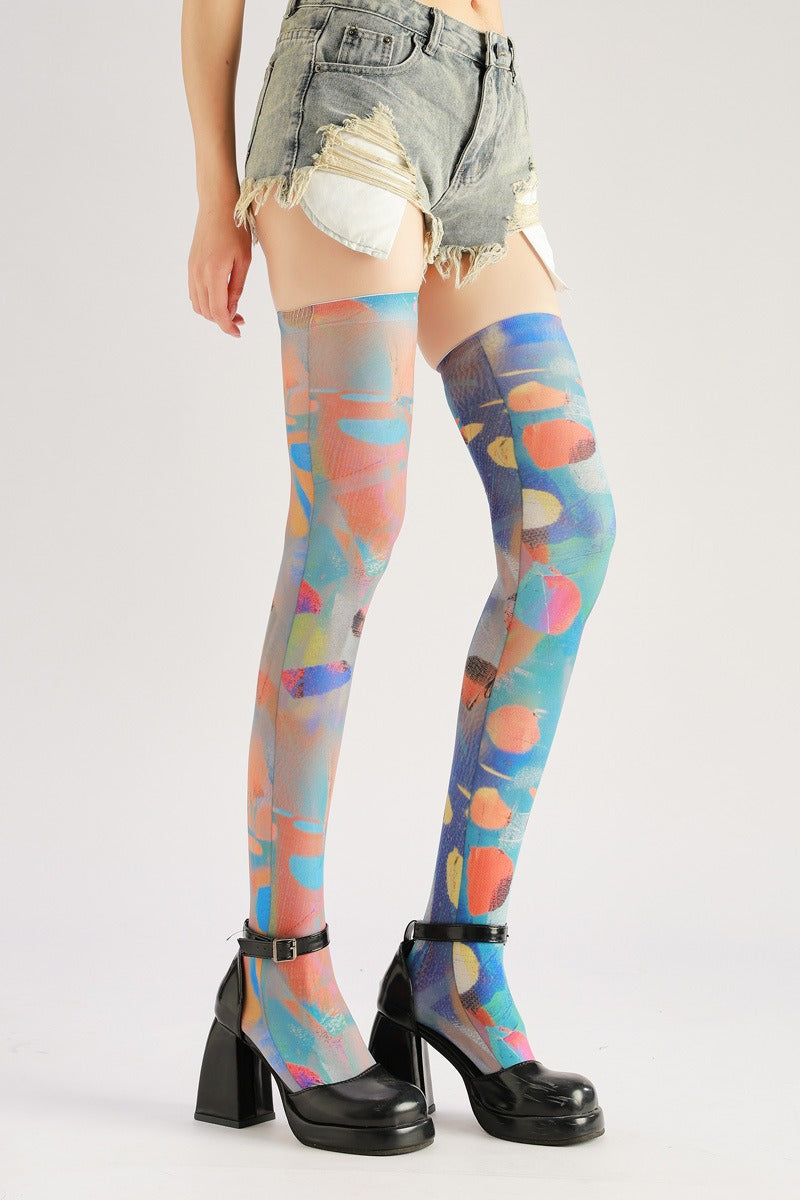 Color Knee High Tights Women's Fancy Dress Costume Accessories, Perfect for Parties, Office, Street Fashion, and Daily Wear