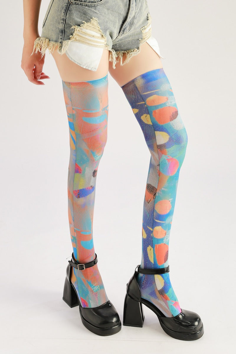 Color Knee High Tights Women's Fancy Dress Costume Accessories, Perfect for Parties, Office, Street Fashion, and Daily Wear