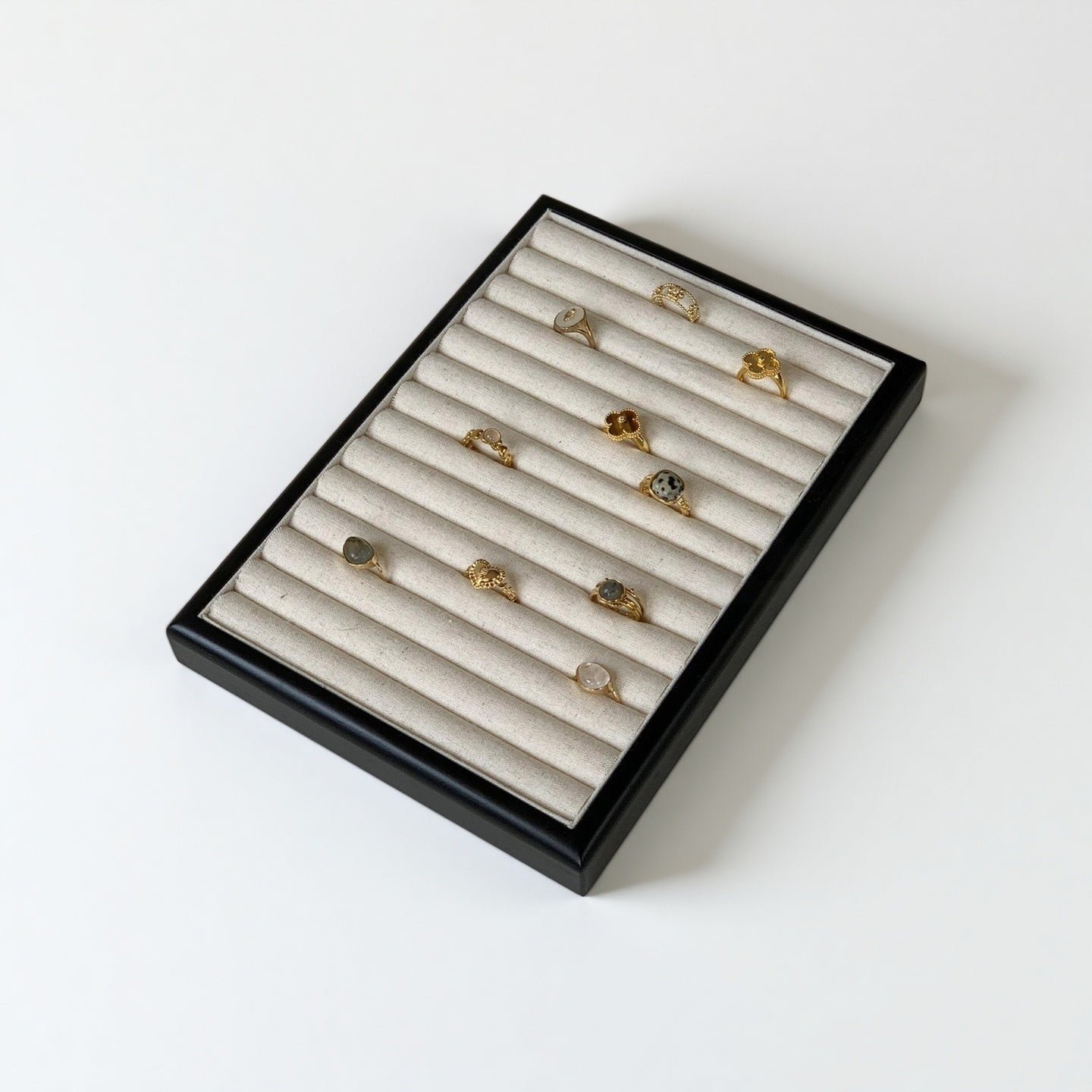 wood ring holder display tray