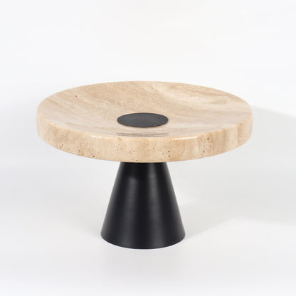 Yellow Travertine Round Display Tray-Grainvity