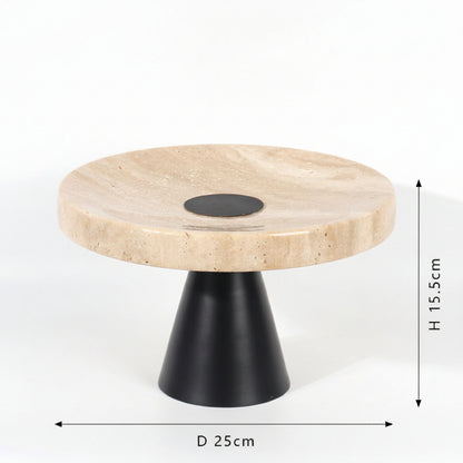 Yellow Travertine Round Display Tray-Grainvity